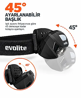 Evolite Shine 150 lm Kafa Lambası - Siyah - 2