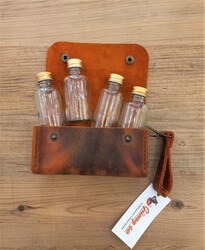 Go Bear Bushcraft Baharatlık Deri Kılıflı Kızıl - Go Bear
