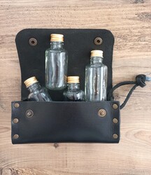 Go Bear Bushcraft Baharatlık Deri Kılıflı Siyah - Go Bear