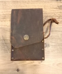 Go Bear Bushcraft Yağlık Deri Kılıflı Kızıl - Go Bear