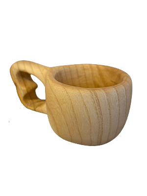 Gök Ahşap El Yapımı Kestane Kuksa Bardak - 1