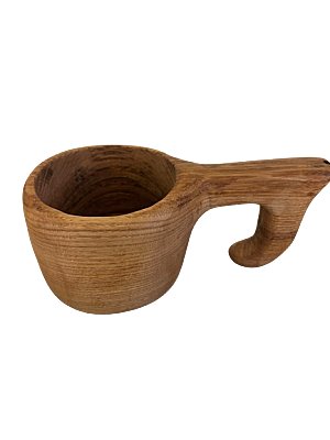 Gök Ahşap El Yapımı Kestane Kuksa Bardak - 1