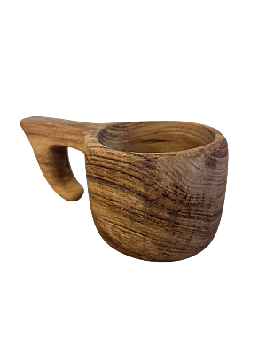 Gök Ahşap El Yapımı Kestane Kuksa Bardak - 2
