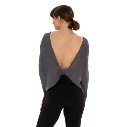 Inguz Sırt Detay Uzun Kollu Modal Yoga T-Shirt - 2
