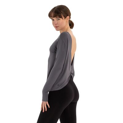 Inguz Sırt Detay Uzun Kollu Modal Yoga T-Shirt - 6