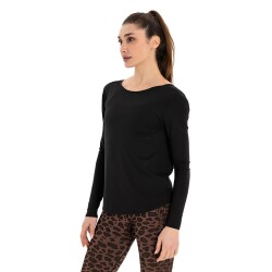 Inguz Sırt Detay Uzun Kollu Modal Yoga T-Shirt - 3