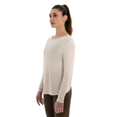 Inguz Sırt Detay Uzun Kollu Modal Yoga T-Shirt - 4