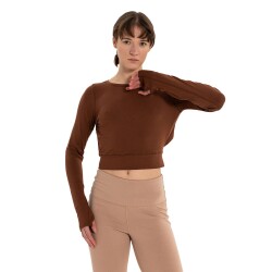 Inguz Sırtı Üçgen Detay Parmak Geçmeli Modal T-Shirt - 4
