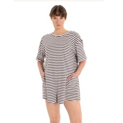 Inguz Stripe %100 Pamuk Şort Tulum - 5