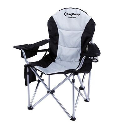 KingCamp Deluxe Katlanır Kamp Sandalyesi Siyah Gri - 1