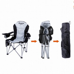 KingCamp Deluxe Katlanır Kamp Sandalyesi Siyah Gri - 2
