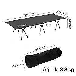 Madfox Avanger Katlanır Kamp Yatağı Kampet Siyah - 2