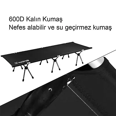 Madfox Avanger Katlanır Kamp Yatağı Kampet Siyah - 3