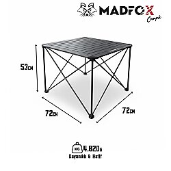 Madfox Campix Katlanır Kamp Masası Büyük 72x72cm - 4