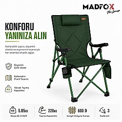 Madfox FlexLounge 3 Aşamalı Katlanabilir Kamp Sandalyesi Yeşil - 3