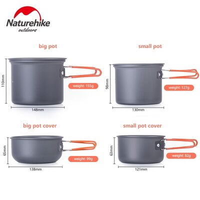 Naturehike Kamp Tencere Pot Seti Alüminyum 4in1 - 3