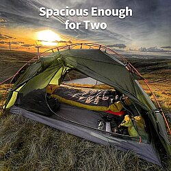 Night Cat 2 Kişilik 4 Mevsim Alüminyum Ultralight Çadır Haki - 15