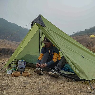 Night Cat Lanshan-1 1 Kişilik 4 Mevsim Ultralight Çadır Yeşil - 7