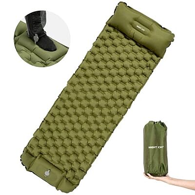 Night Cat QD-01 Dahili Pompalı Ultralight Şişme Mat Yeşil - 1
