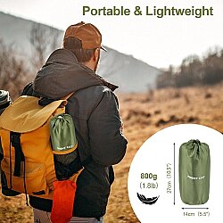 Night Cat QD-01 Dahili Pompalı Ultralight Şişme Mat Yeşil - 13