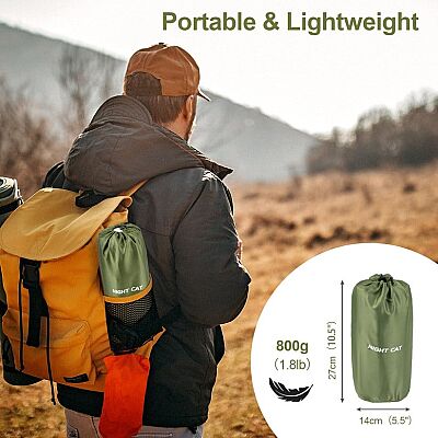 Night Cat QD-01 Dahili Pompalı Ultralight Şişme Mat Yeşil - 13