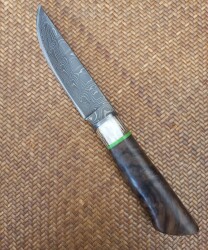 Safir SD1 Damascus Çelik Av Bıçağı Deri Kılıflı - Safir Knife