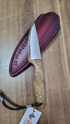 Safir SZ2 Zeytin Saplı Av Kamp Bıçağı Deri Kılıflı - 1