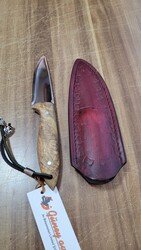Safir SZ2 Zeytin Saplı Av Kamp Bıçağı Deri Kılıflı - 4