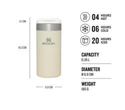 Stanley Aerolight Transit Mug Termos Cream Metallic 0,35Lt - 3