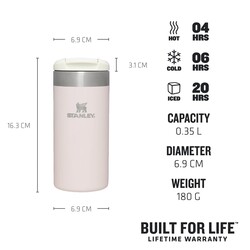 Stanley Aerolight Transit Mug Termos Rose Quartz Metallic 0,35Lt - 2
