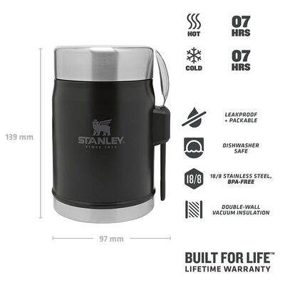 Stanley Paslanmaz Çelik Yemek Termosu Kaşıklı 0,40lt Siyah - 5
