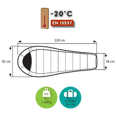 Trimm Highlander -20'C Ultralight Uyku Tulumu - 195L, Kırmızı - 2