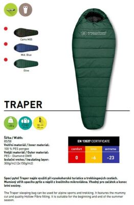 Trimm Traper -23'C Ultralight Uyku Tulumu - 195R, Yeşil - 2