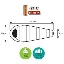 Trimm Walker -21'C Ultralight Uyku Tulumu - 195R, Yeşil - 2