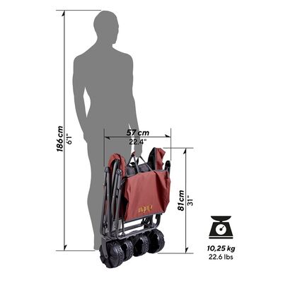 Uquip Buddy Katlanabilir Yük Taşıma Aracı Her Zemin İçin İdeal Kırmızı - 6