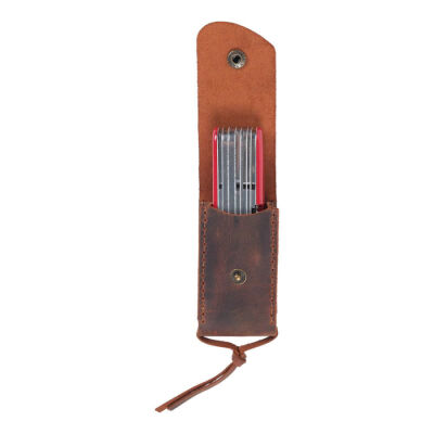 Victorinox Uyumlu Deri Çakı Kılıfı El Yapımı Koyu Kahve - 2