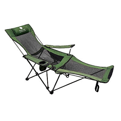 Windcamp Katlanır Kamp Sandalyesi Ayak Uzatmalı Şezlong Yeşil - 1