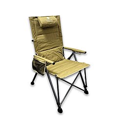 Windcamp Katlanır Kamp Sandalyesi Premium Bej 150kg Taşıma 5 Aşamalı - Windcamp