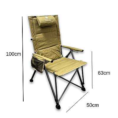 Windcamp Katlanır Kamp Sandalyesi Premium Bej 150kg Taşıma 5 Aşamalı - 3
