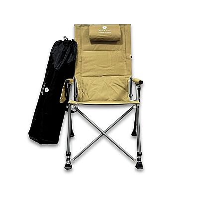 Windcamp Katlanır Kamp Sandalyesi Premium Bej 150kg Taşıma 5 Aşamalı - 4