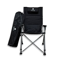 Windcamp Katlanır Kamp Sandalyesi Premium Siyah 150kg Taşıma 5 Aşamalı - 3