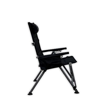 Windcamp Katlanır Kamp Sandalyesi Premium Siyah 150kg Taşıma 5 Aşamalı - 4