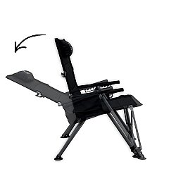Windcamp Katlanır Kamp Sandalyesi Premium Siyah 150kg Taşıma 5 Aşamalı - 6