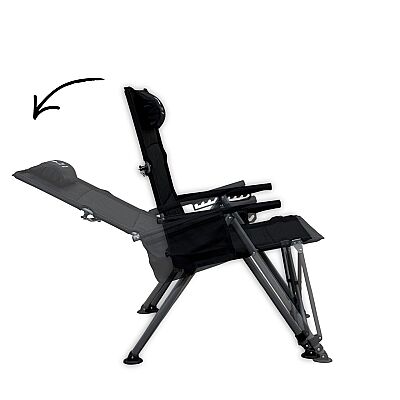 Windcamp Katlanır Kamp Sandalyesi Premium Siyah 150kg Taşıma 5 Aşamalı - 6